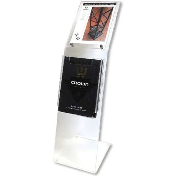 Akryl Infostander Med Brochureholder Vertikal A4 21x29   Cm