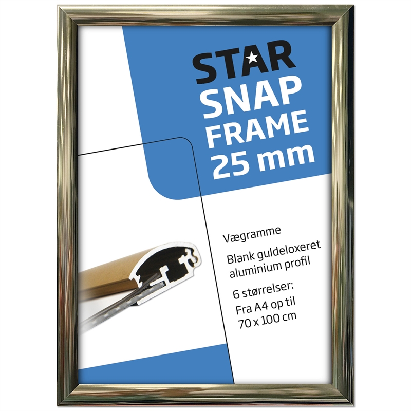 Alu Klapramme  Blank Guld  25 Mm Profil