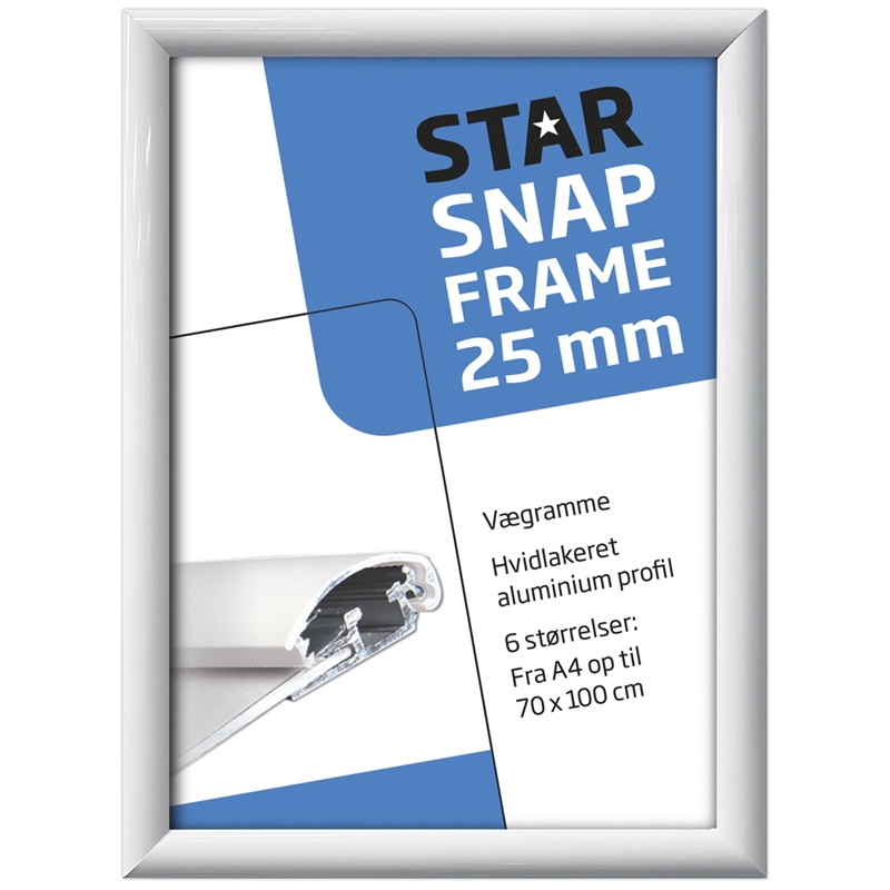 Alu Klapramme  Hvid  25 Mm Profil
