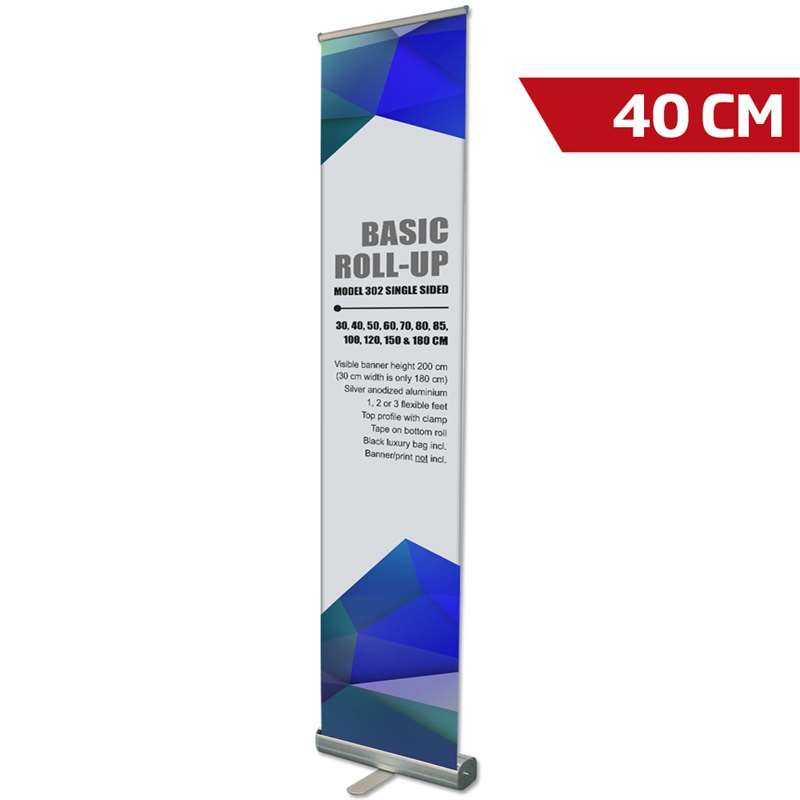 Basic Roll-up Kassette  Enkeltsidet  Alu Sølv  40 Cm