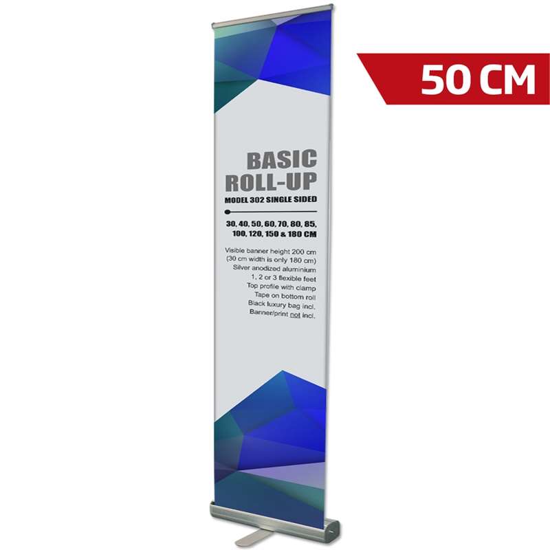 Basic Roll-up Kassette  Enkeltsidet  Alu Sølv  50 Cm