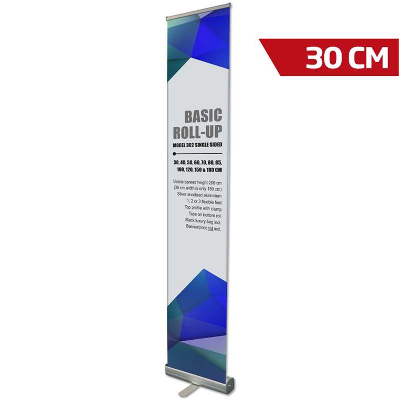 Basic Roll-up Kassette  Enkeltsidet  Alu Sølv  30 Cm