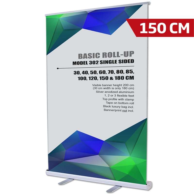 Basic Roll-up Kassette  Enkeltsidet  Alu Sølv  150 Cm