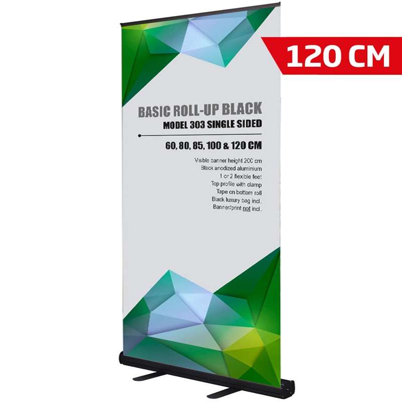 Basic Roll-up Kassette  Enkeltsidet  Sort  120 Cm