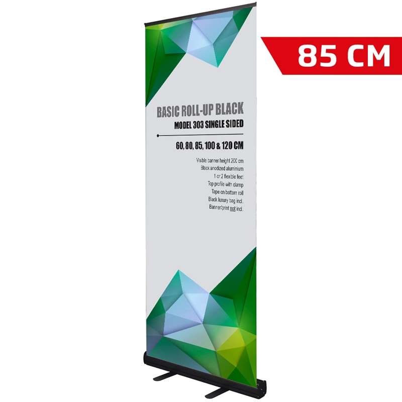 Basic Roll-up Kassette  Enkeltsidet  Sort  85 Cm
