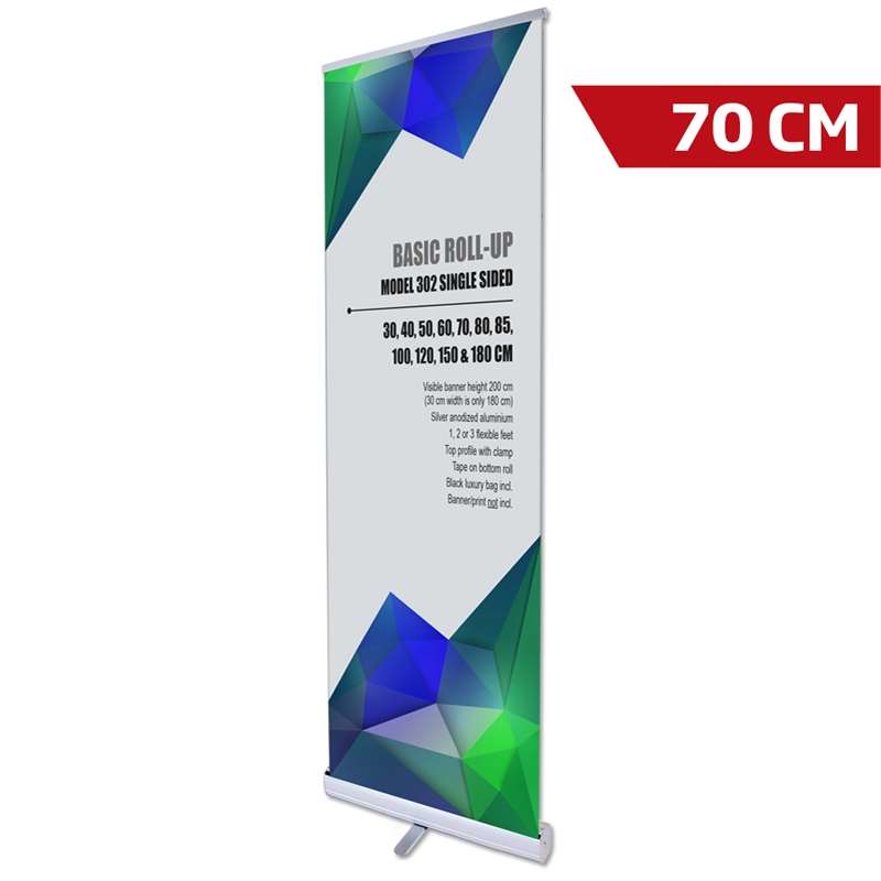 Basic Roll-up Kassette  Enkeltsidet  Alu Sølv  70 Cm
