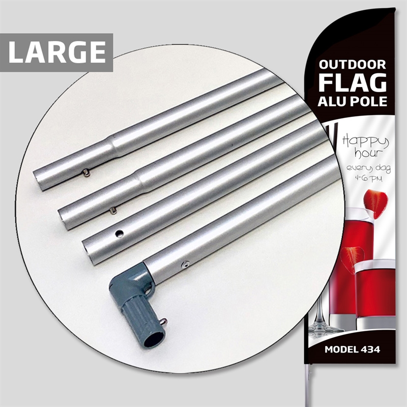 Beachflag  Outdoor Bow Flag  Alu Pole  Large  Uden Fod Og Flag