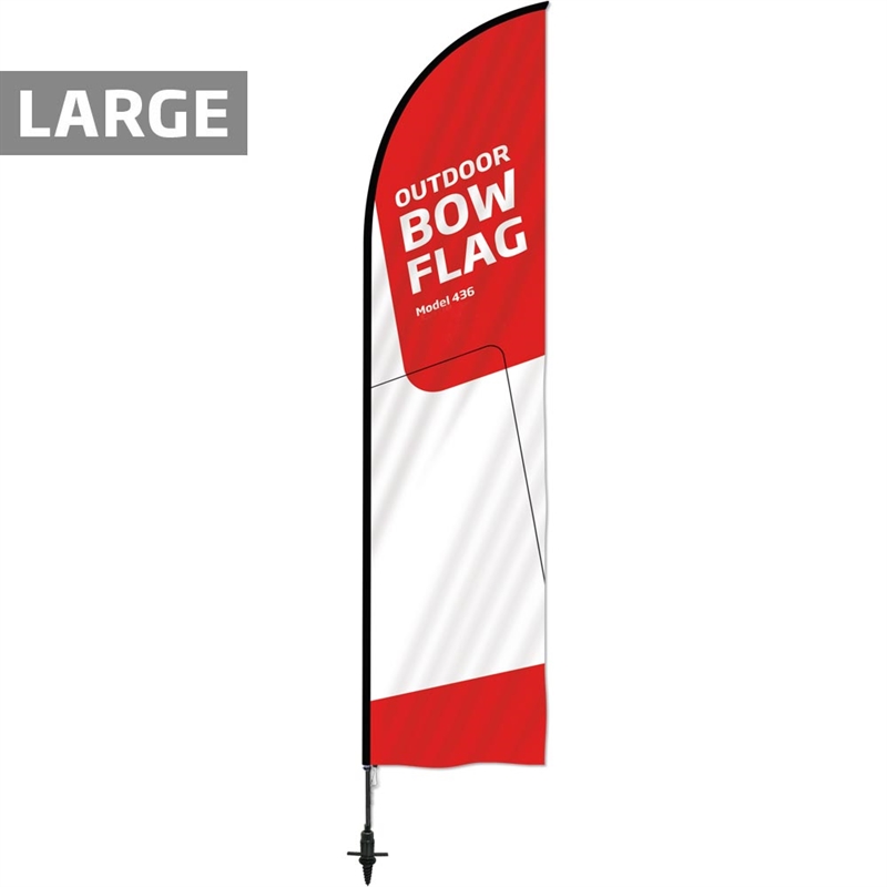 Beachflag  Outdoor Bow Flag  Sort Stang  Large  Inkl  Flag Og Screw Flag Base