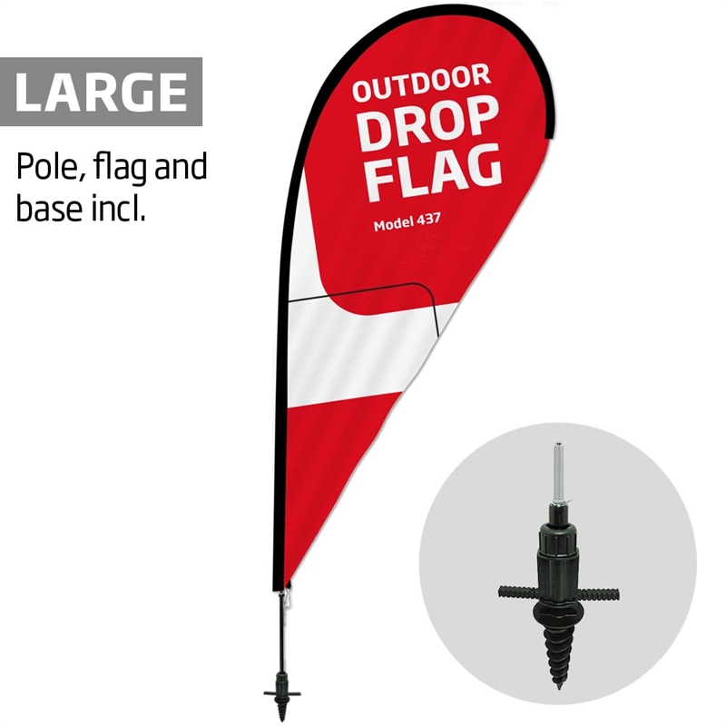 Beachflag  Outdoor Drop Flag  Large Inkl  Flag Og Skruespyd