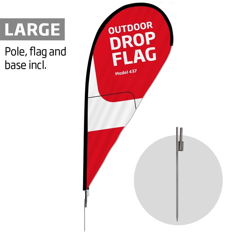 Beachflag  Outdoor Drop Flag  Large Inkl  Flag Og Spike Flag Base