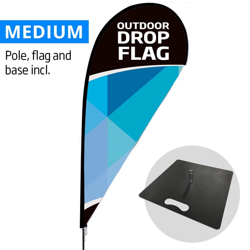 Beachflag  Outdoor Drop Flag  Medium  Inkl  Flag Og Black Flag Base