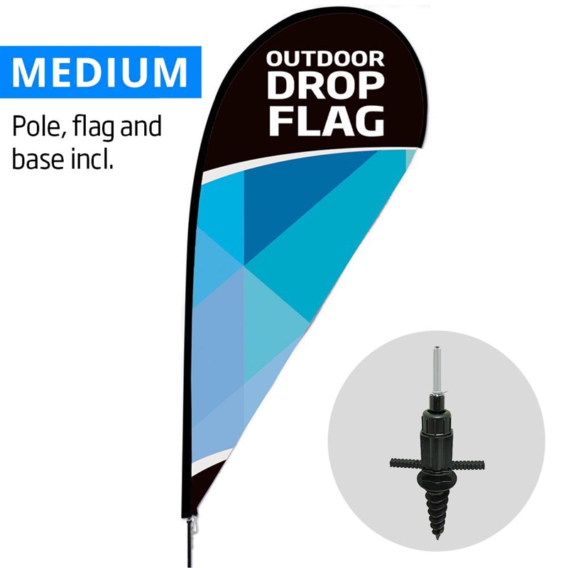 Beachflag  Outdoor Drop Flag  Medium  Inkl  Flag Og Screw Flag Base