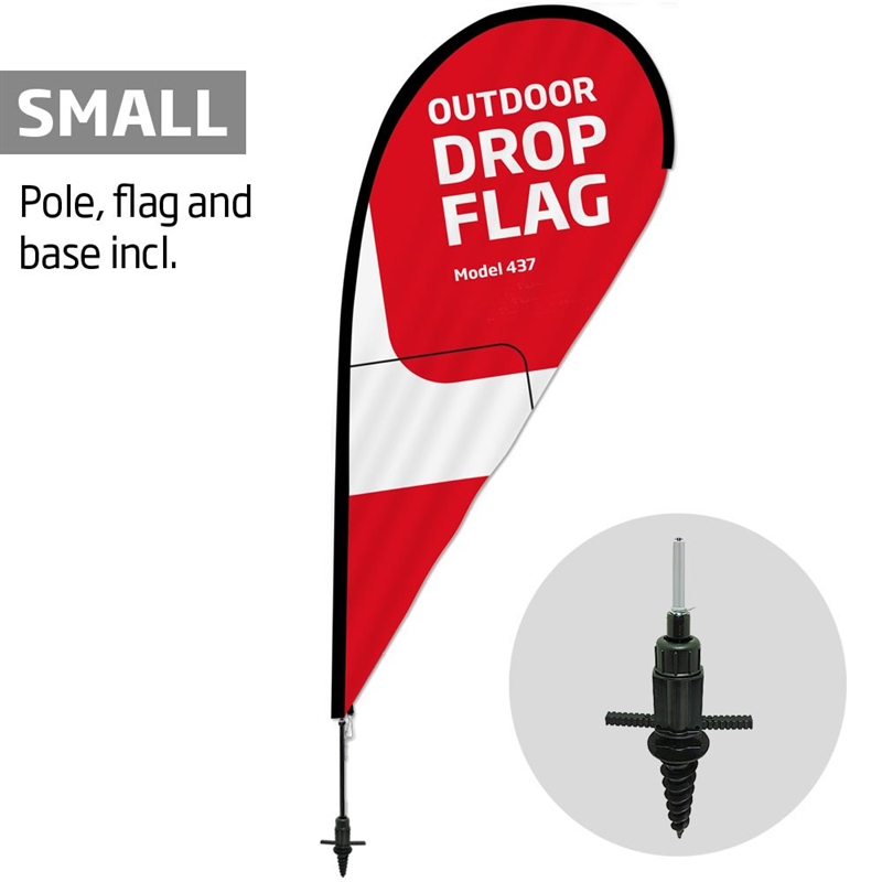 Beachflag  Outdoor Drop Flag  Small  Inkl  Flag Og Skruespyd