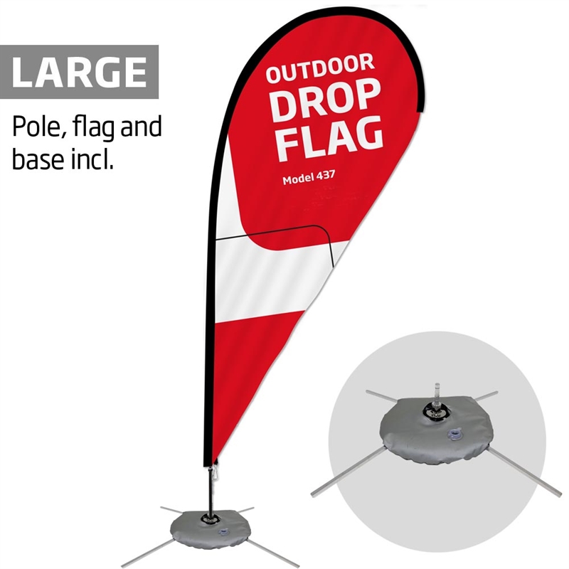 Beachflag  Outdoor Drop Flag  Sort Stang  Large Inkl  Flag Og Cross Flag Base
