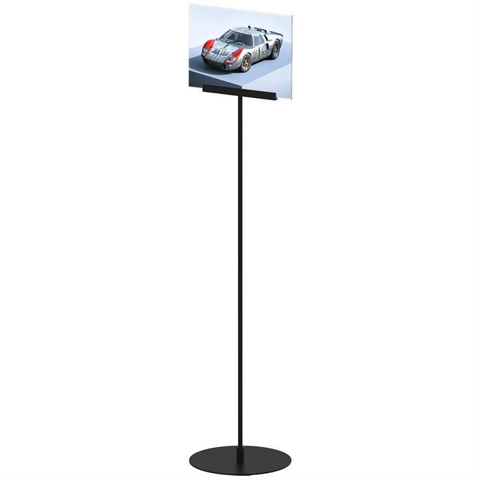 Design Stand  Gulv Skilt Med Akrylholder Horisontal A4  Sort
