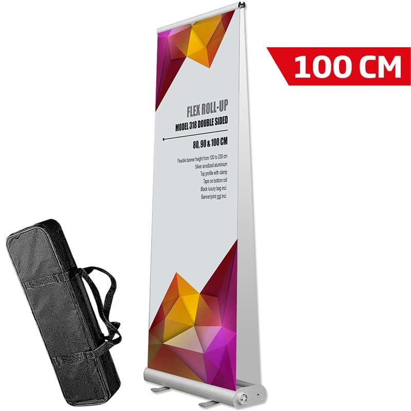 Flex Roll-up  Dobbeltsidet  Alu Sølv  100   230 Cm  Med Taske