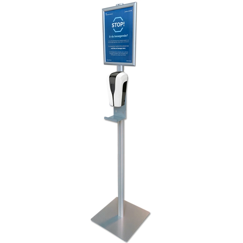 Håndsprit Stander Med Dispenser Og A4 Klapramme