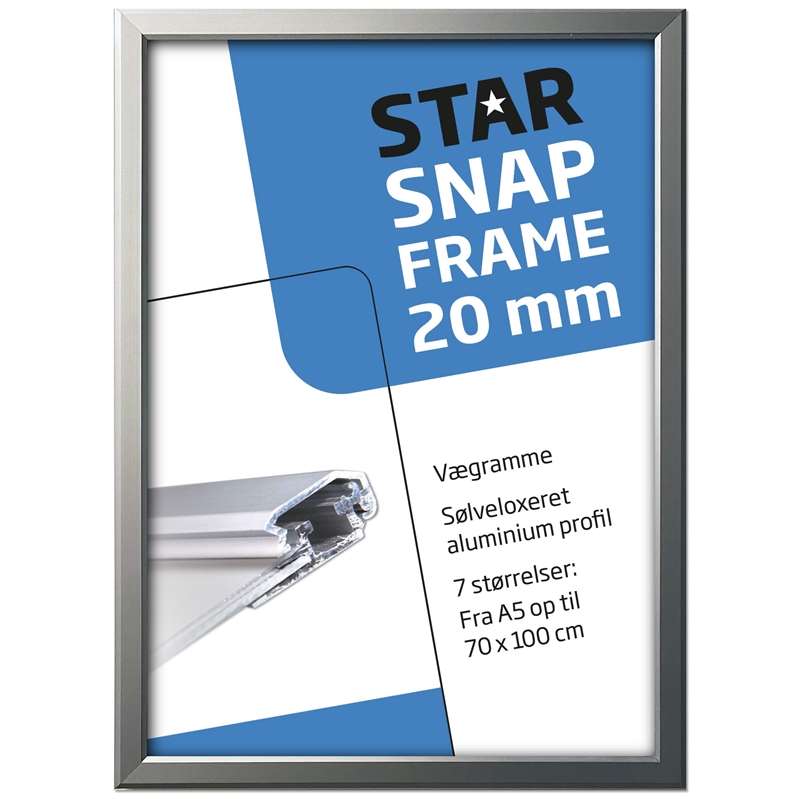 Klapramme  Alu Sølv  20 Mm Profil