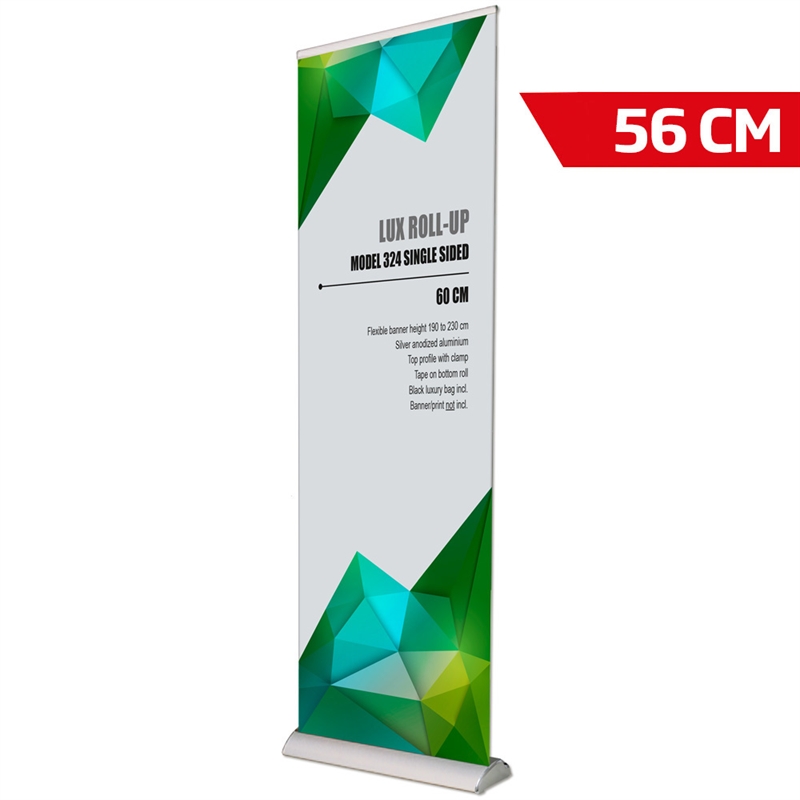 Lux Roll-up Sølv Enkeltsidet 56 Cm Inkl Banner Og Print