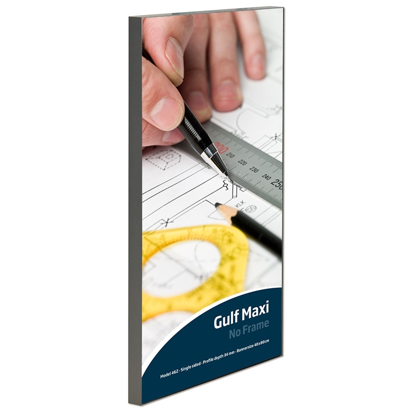 Maxiframe Gulf Enkeltsidet Banneramme 34 Mm Dyb 100 300 Cm