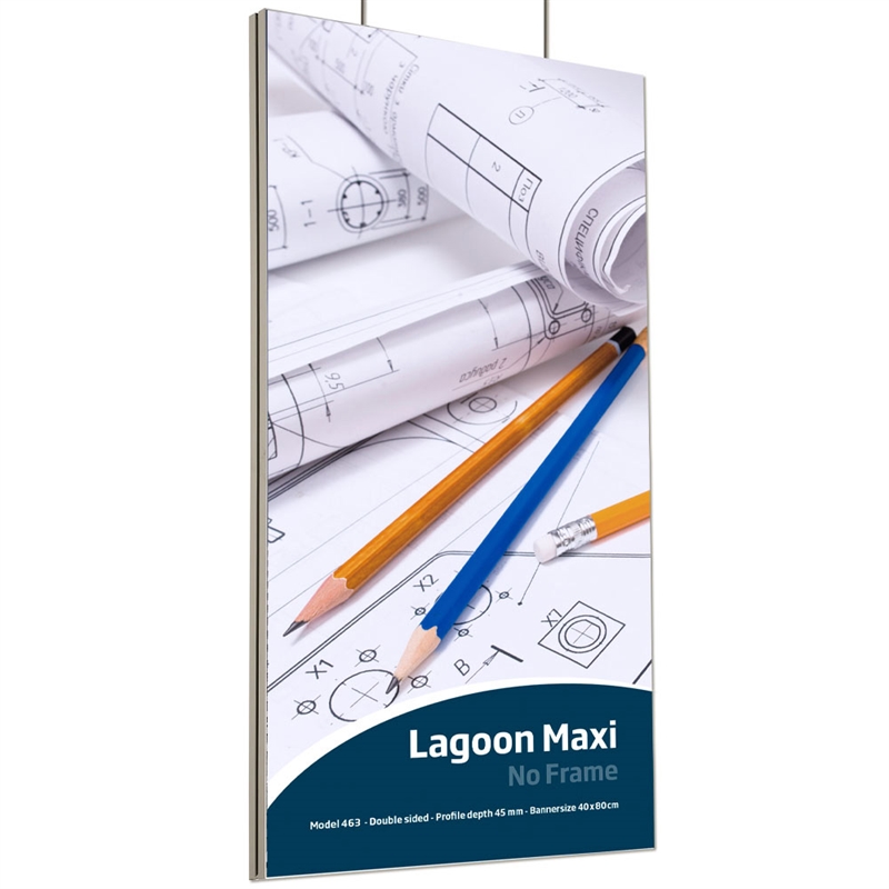 Maxiframe Lagoon  Dobbeltsidet Bannerramme  45 Mm Dyb  100   200 Cm