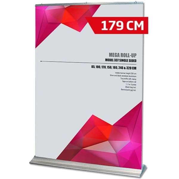 Mega Roll-up Enkeltsidet  Alu Sølv  179   250 Cm