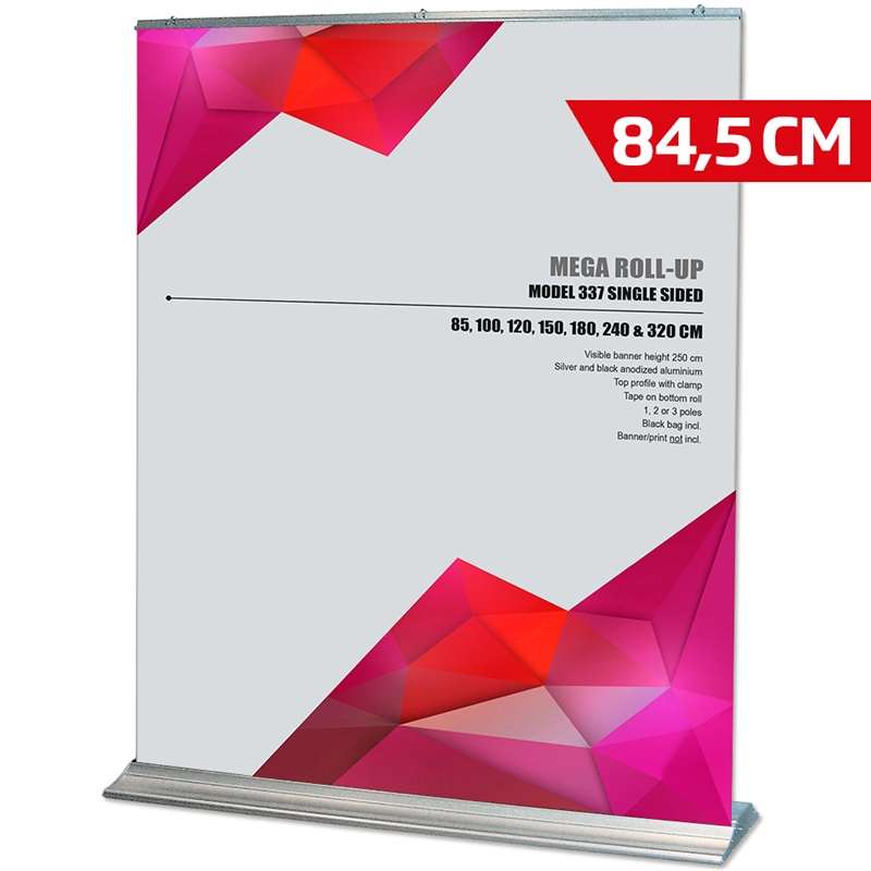 Mega Roll-up Enkeltsidet Kassette  Sølv  84     250 Cm