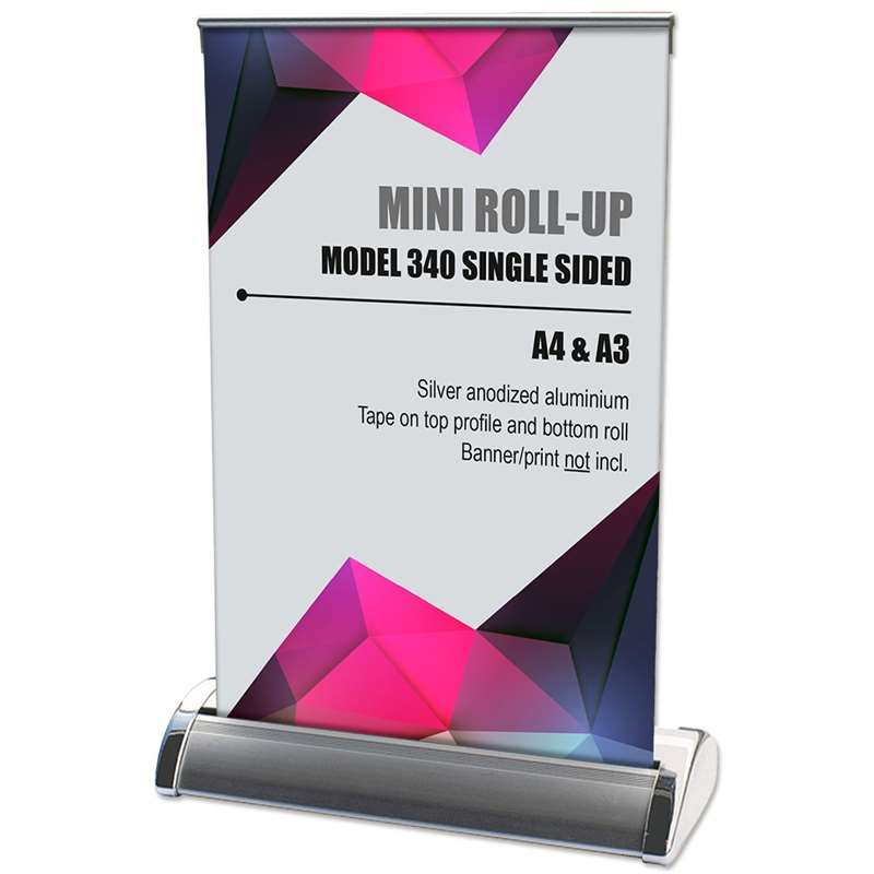 Mini Roll-up  Enkeltsidet Kassette  Sølv