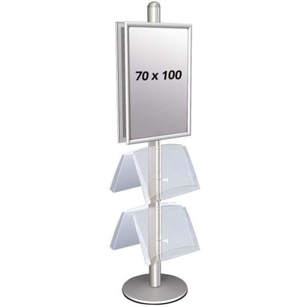 Multi Stander Dobbeltsidet Med Akrylhylder 25mm 70x100cm