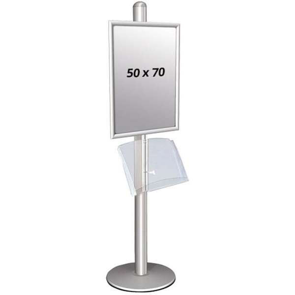 Multi Stander   Enkeltsidet Med Akrylhylde 25 Mm 1x50x70cm