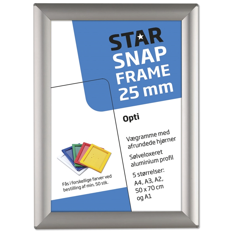 Opti Klapramme Alu Sølv 25 Mm Profil