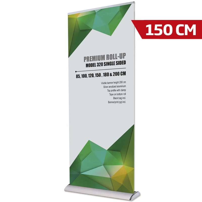 Premium Roll-up Kassette Enkeltsidet Alu Sølv 150 Cm
