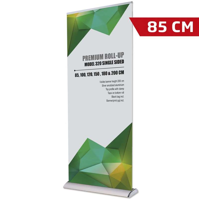 Premium Roll-up Kassette Enkeltsidet Sølv 85 Cm