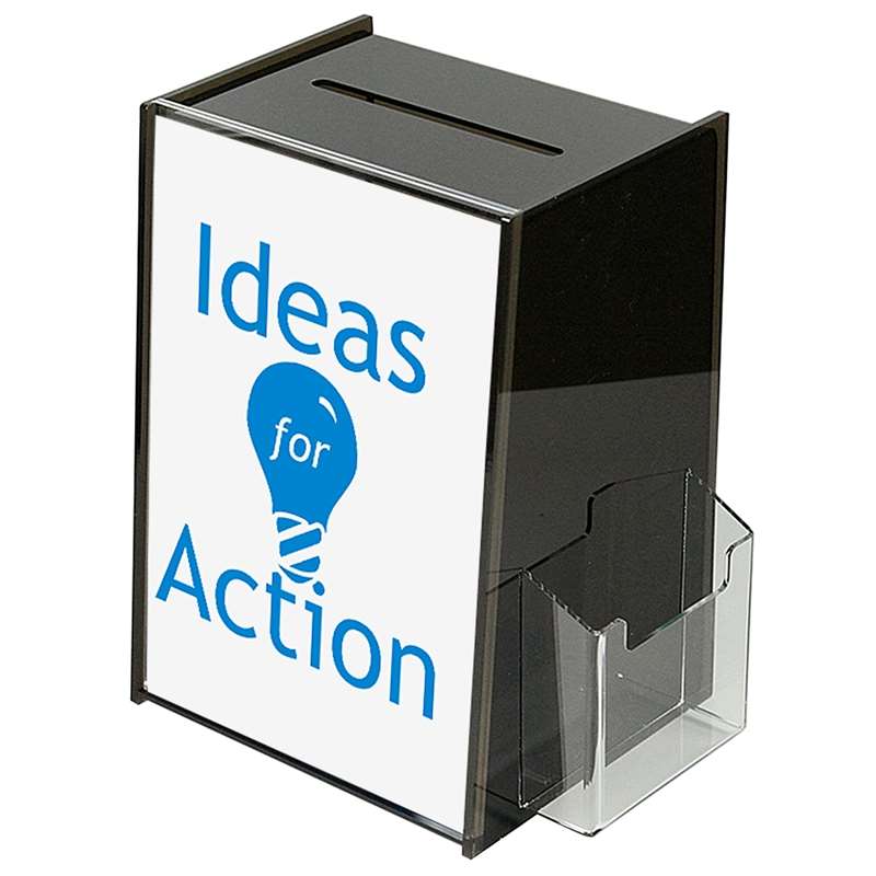 Tip Box  Sort  Med A4 Infodisplay Og Kortholder