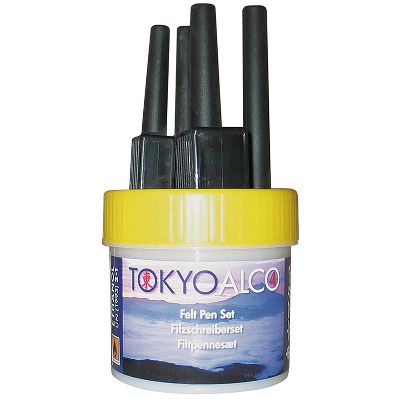 Tokyo Alco  Sæt Med   Filtpenne  Gul