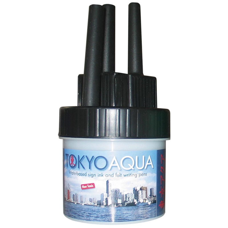Tokyo Aqua  Sæt Med   Filtpenne  Sort