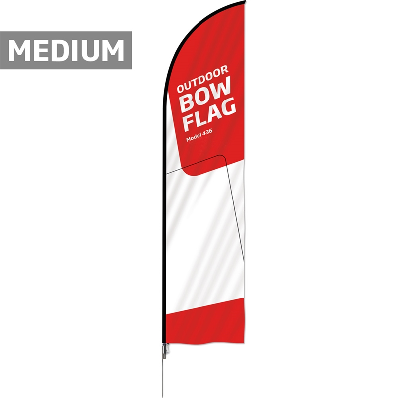 Udendørs Buet Flag  Medium  Inkl  Flag Og Jordspyd