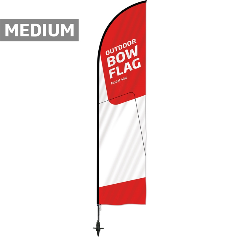 Udendørs Buet Flag Medium Inkl  Flag Og Screw Flag Base