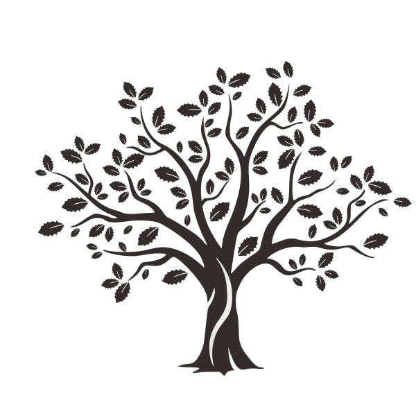 Wallsticker Med Et Stort Flot Træ 57x59cm