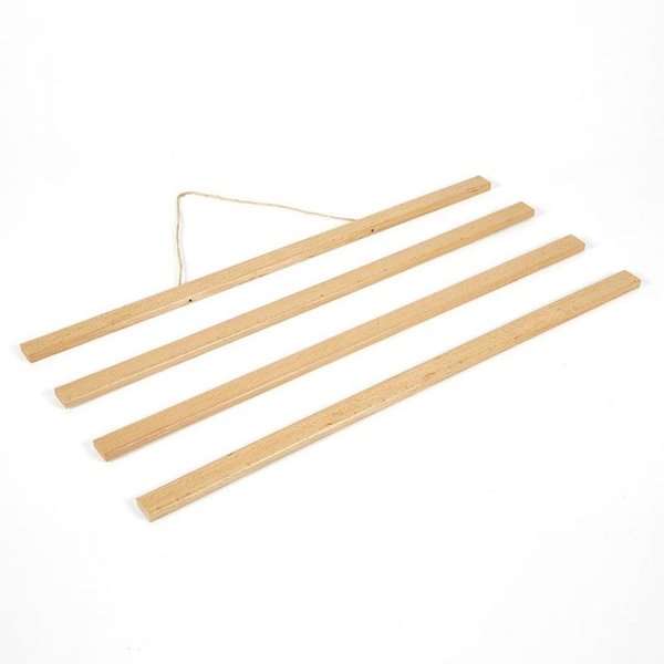 Wood Poster Hanger   Lys Bøg  Plakatliste   Træ  Magnetisk 60cm Sæt