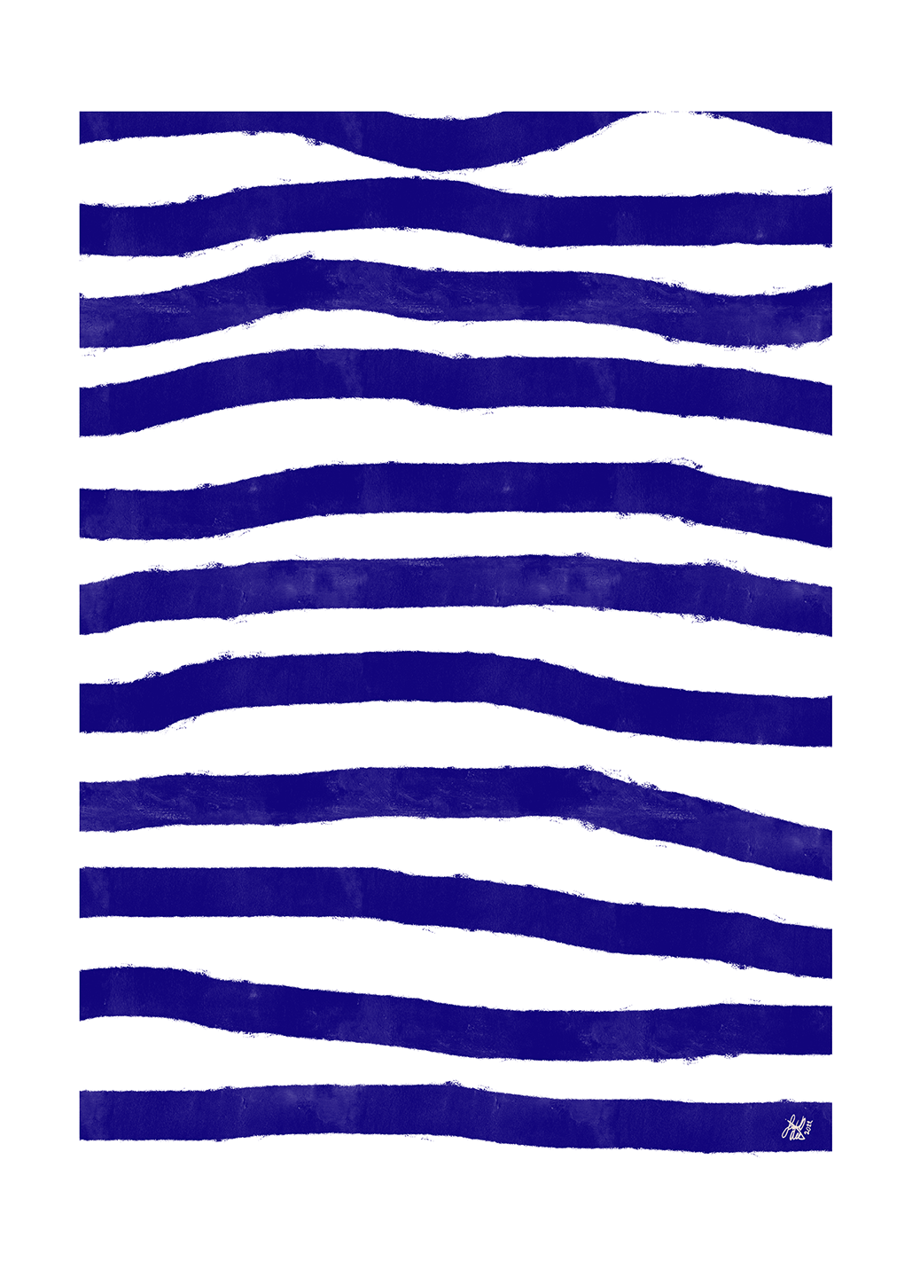 Blue Stripes Af Jacob Lund Art