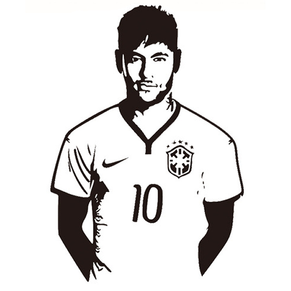 Neymar Wallsticker  Flot Fodbold Wallsticker  83x58cm