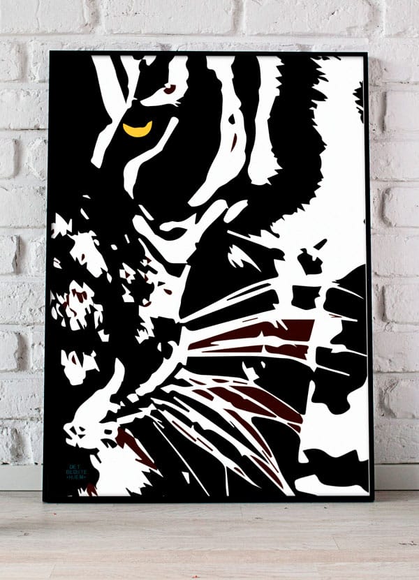 Plakat Med Gult Tiger-øje 21 29 A4 Kr 199 -