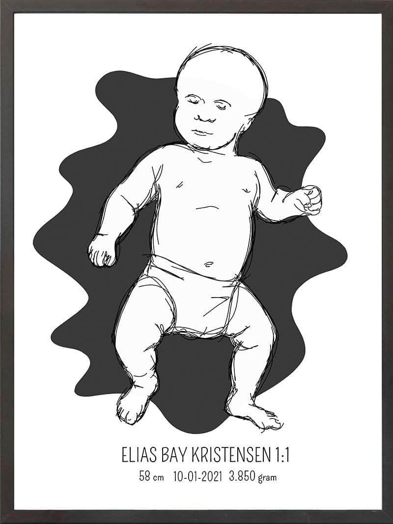 Birth Poster   Fødselsplakat  :  Tumling Blå