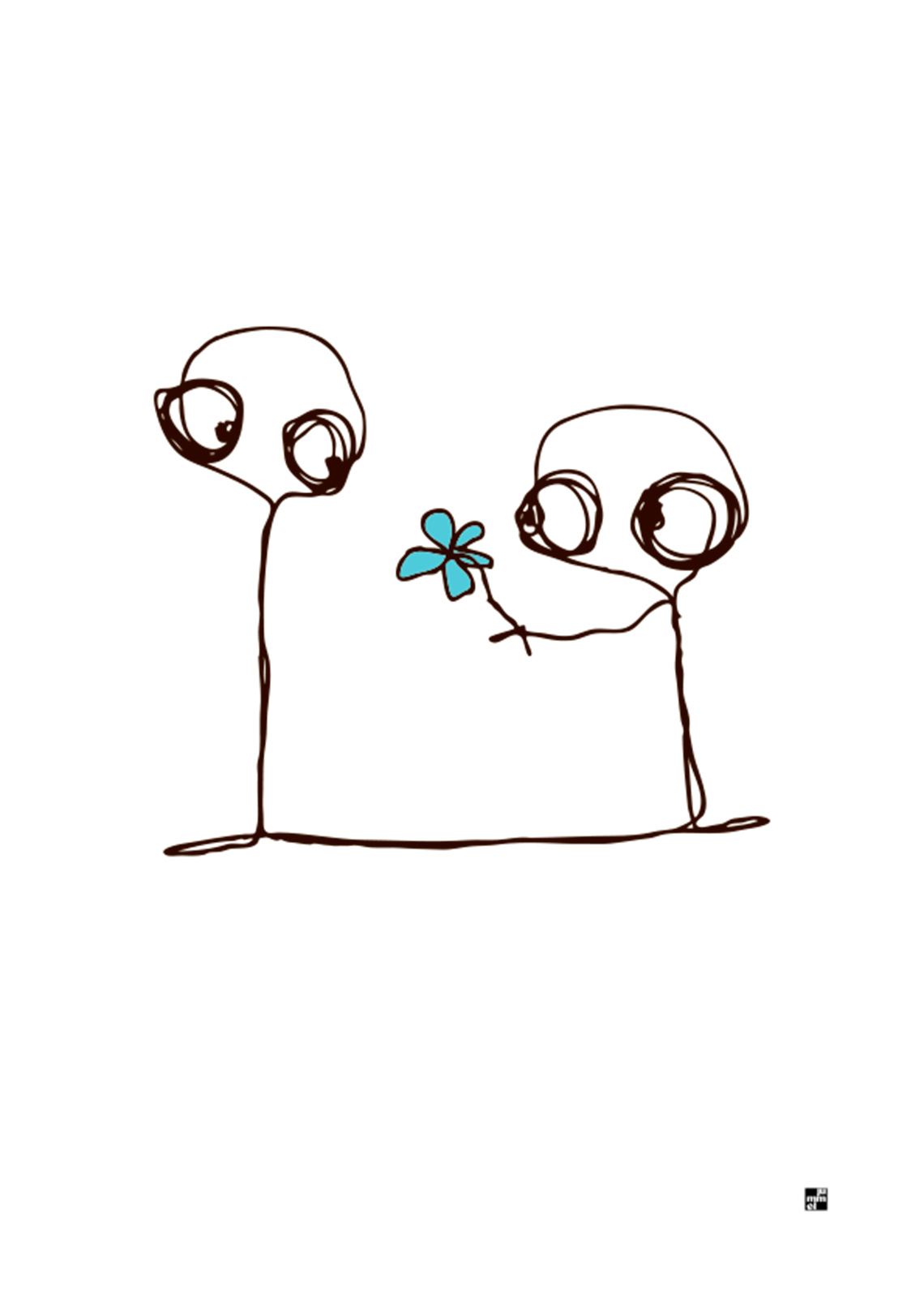 Blå Blomst Af Jummel Designstudio