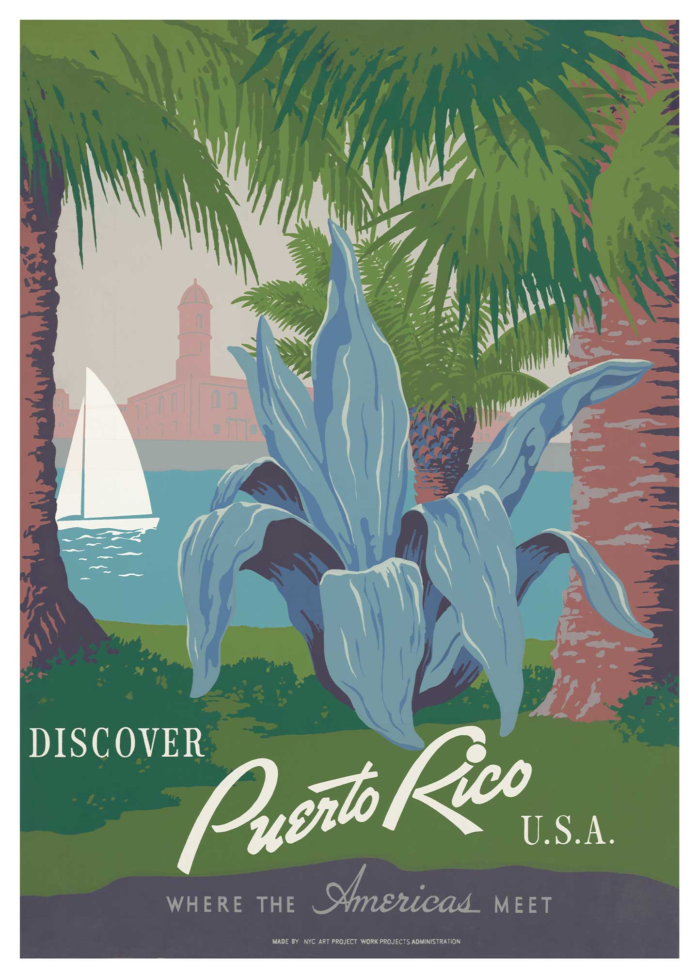 Discover Puerto Rico  Af Vintage Vista Designs