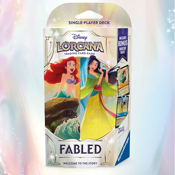 Disney Lorcana Tcg: Set Fabled Single-player Starter Deck: Amber Sapphire Ariel Mulan