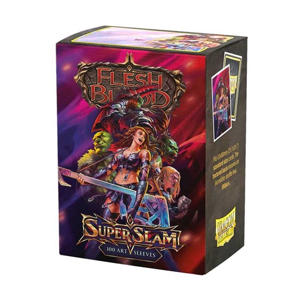 Dragon Shield Deck Protectors License Sleeves: Flesh And Blood: Super Slam 100 Lommer Dragonshield Sleeves  At-16167