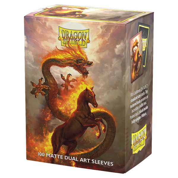 Dragon Shield Deck Protectors Matte Dual Art Sleeves: Fire Horse 2026 100 Lommer Dragonshield Sleeves At-12115