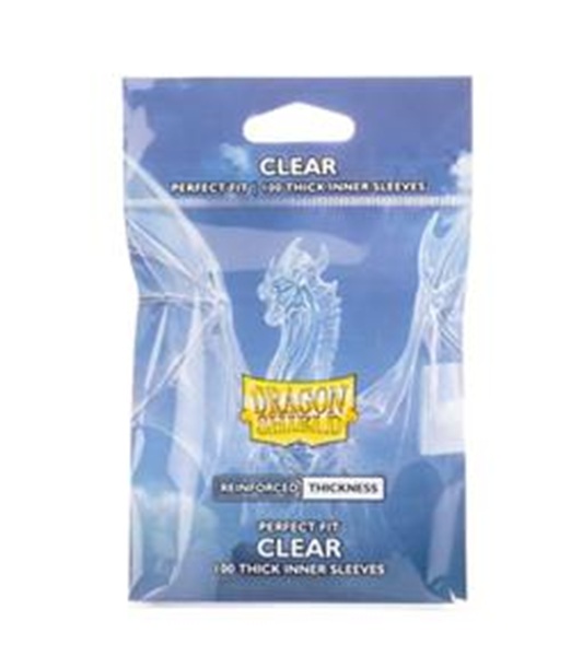 Dragon Shield Deck Protectors Perfect Fit Thick Inner Sleeves: Clear  Til Standard 63x88mm Kort  100 Lommer Dragonshield Sleeves  At-13004